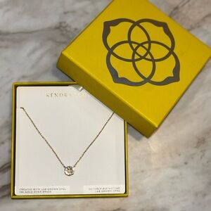 Kendra Scott Gold Necklace with Lab Grown Opal- October